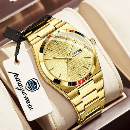 PAAZOMU Relógio Masculino de Luxo Original Moda Luminoso À Prova D'água Cronógrafo Data Relógio Masculino Couro Quartzo Relógios Masculinos Reloj