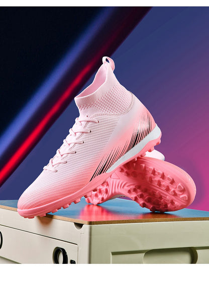 Men Fast Soccer Shoes Professional TF/FG Indoor Futsal Football Field Boot Unisex Society Cleats Long Spikes Sneaker Comfortable