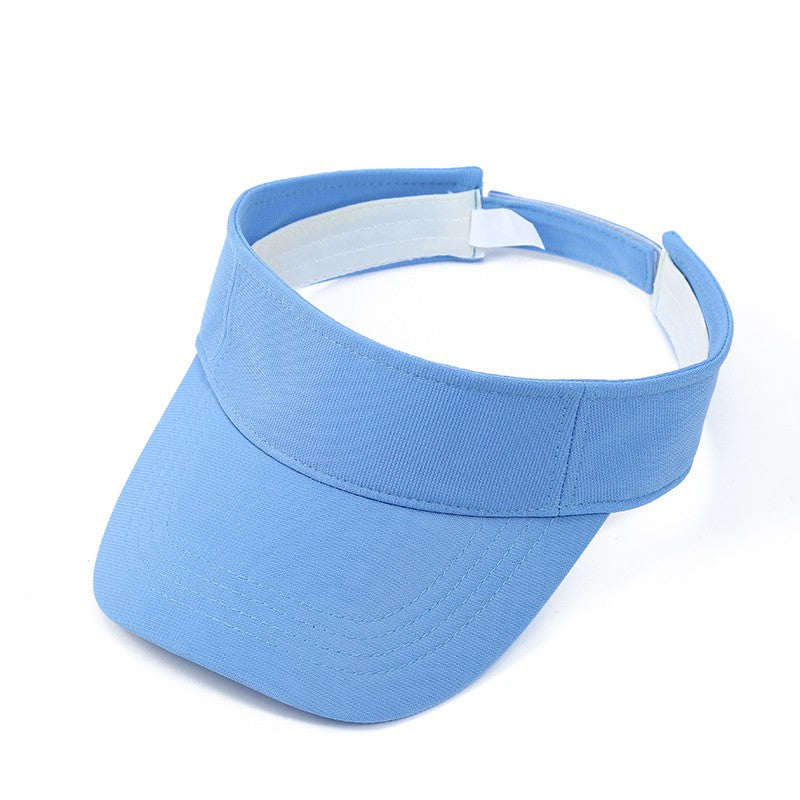 Men Women's Summer Sun Visor Hats Empty Top Solid Cotton Outdoor Sports Beach UV Protection Caps