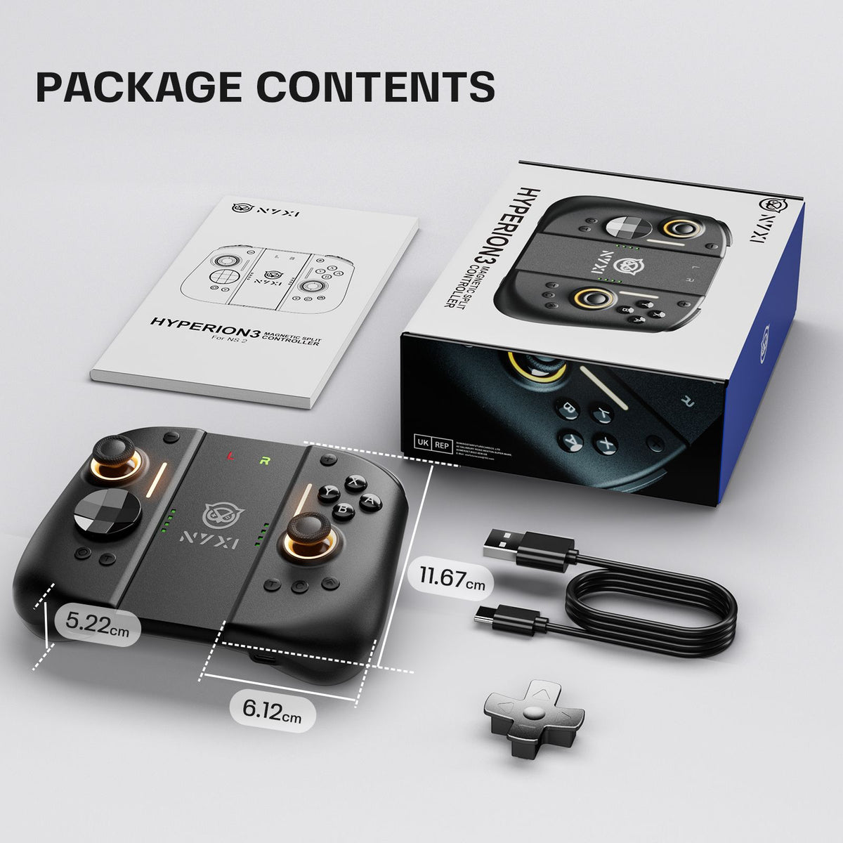 NYXI Hyperion 3 Wireless JoyPad for Switch 2 + Carrying Case + 4-in-1 RGB Charger