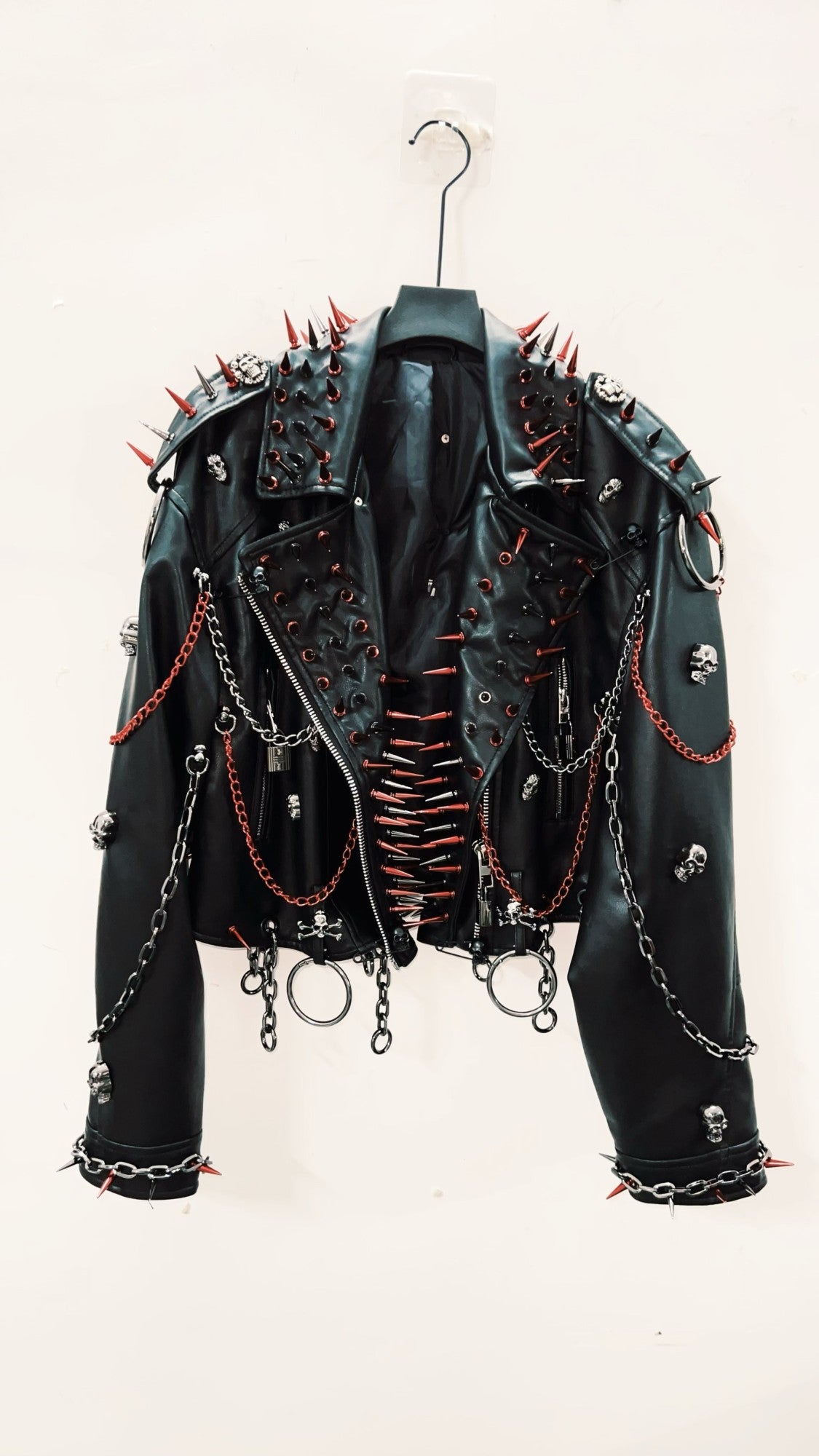 vintage Leather jacket Gothic Leather jacket Punk Leather jacketoversizeLeather jacket Rivet Leather jacket skull Leather jacket