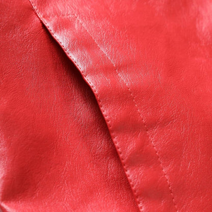 New Men Quality Casual Pu Leather Coat Red Black Slim Rider Style Leather Jacket Popular Young Leather Jackets