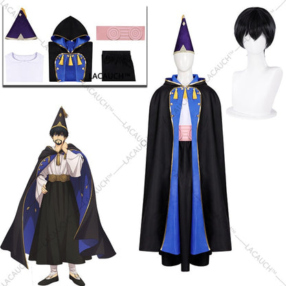 New Anime Witch Hat Atelier Olruggio Cosplay Costume Adult Men Hat Cloak Dress Wig Roleplay Witch Hat Disguise Atelier Halloween