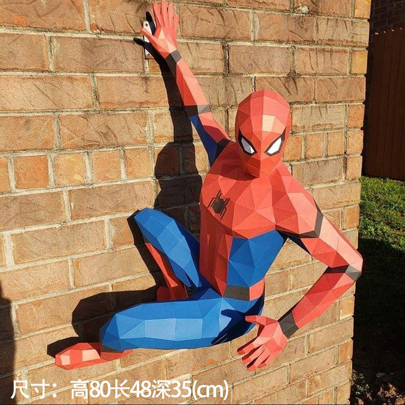 Homem Aranha Super Heróis Deadpool 3D Papercraft Modelo Escultura Faça Você Mesmo Hulk Brinquedos Artesanais Decoração de Casa Decorações de Parede de Corredor