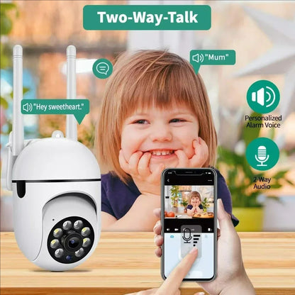 Câmera de Segurança Wifi IP Externa Sem Fio PTZ 3MP 4X Zoom Câmeras AI Rastreamento Humano Áudio Bidirecional HD Visão Noturna Colorida
