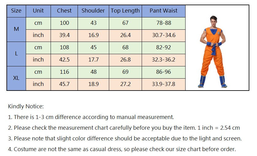 Halloween  Adult Man Halloween Japanese Anime Son Goku Cosplay Costume Superheroes Role Play Orange Jumpsuit Fancy Dress Up