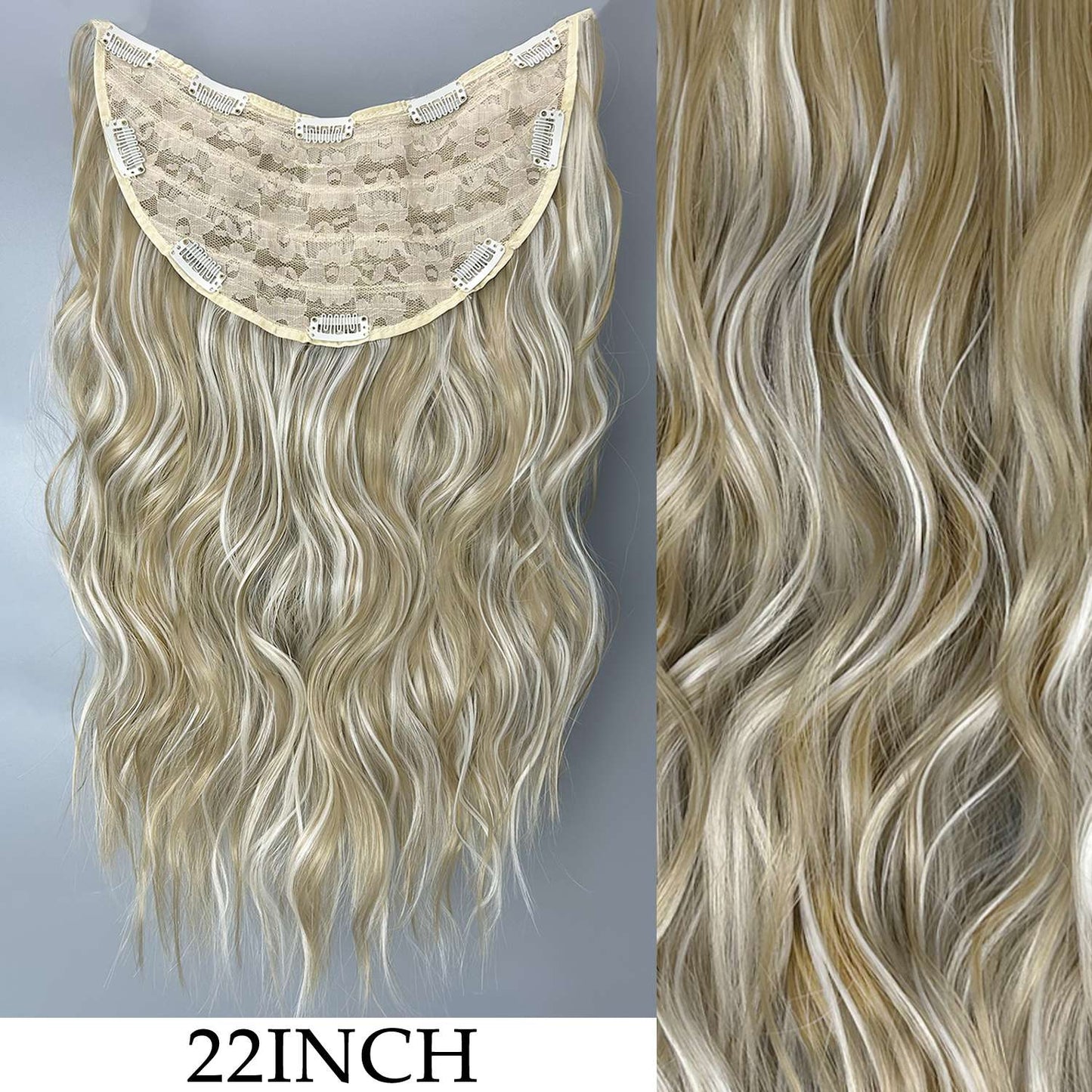 7 peças/conjunto de aplique de cabelo com 16 grampos, preto, longo e liso, cabelo natural, aplique de cabelo ombre, fibra resistente ao calor para penteado feminino