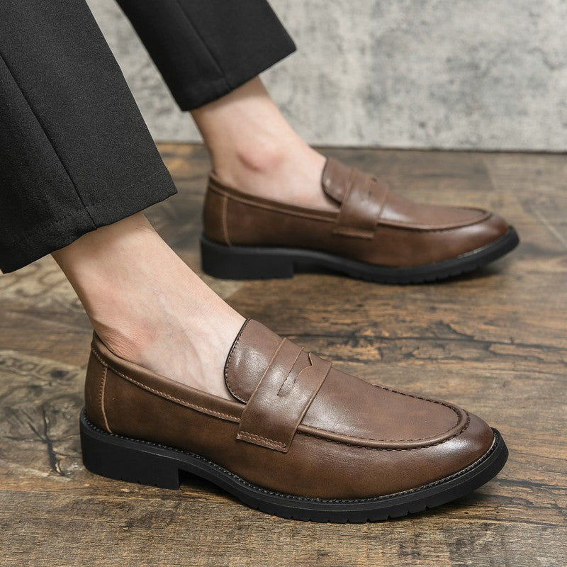 Trend Casual Business Shoes Men Retro Men's Dress Shoes High Quality Office Leather Loafers Man Social Leather Shoes Male