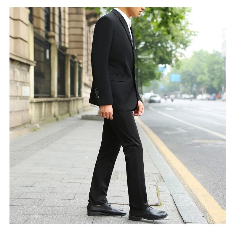 Men's M-10XL Spring New Wedding Fashion Handsome Suit Business Cargo Trousers plus Size Two Sets Fat Friendly Clothing