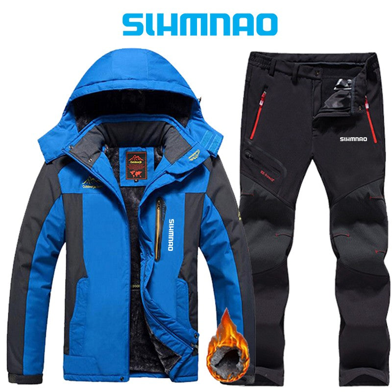 Roupas de Neve Quentes Engrossadas Impermeáveis de Inverno 2025, Calças Quentes de Neve, Roupas de Pesca Masculinas Impermeáveis Engrossadas para Externa,