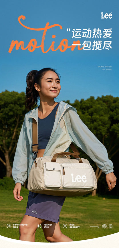 LEE Fashion Women Man Travel Duffel Bag with Shoe Compartment Pocket Large Capacity Waterproof Luggage Weekender Sport Gym Bag