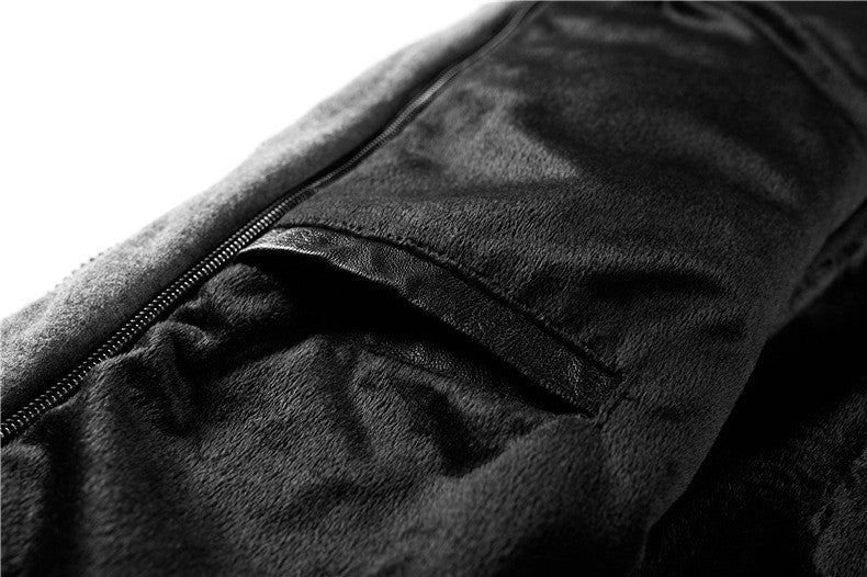 Autumn and Winter Women's Motorcycle Leather Jacket Short Hooded Detachable Hood Jacket Slim Fit Plus Suede Leather Jacket Women