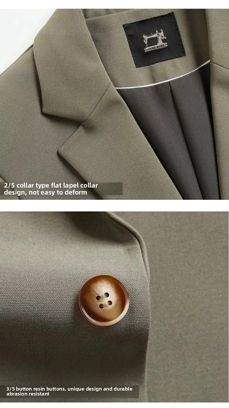 Casual Drapey Suit Set Men's Stylish Complete Set Cool College Students Street Fashion Korean Version Autumn Winter Suit