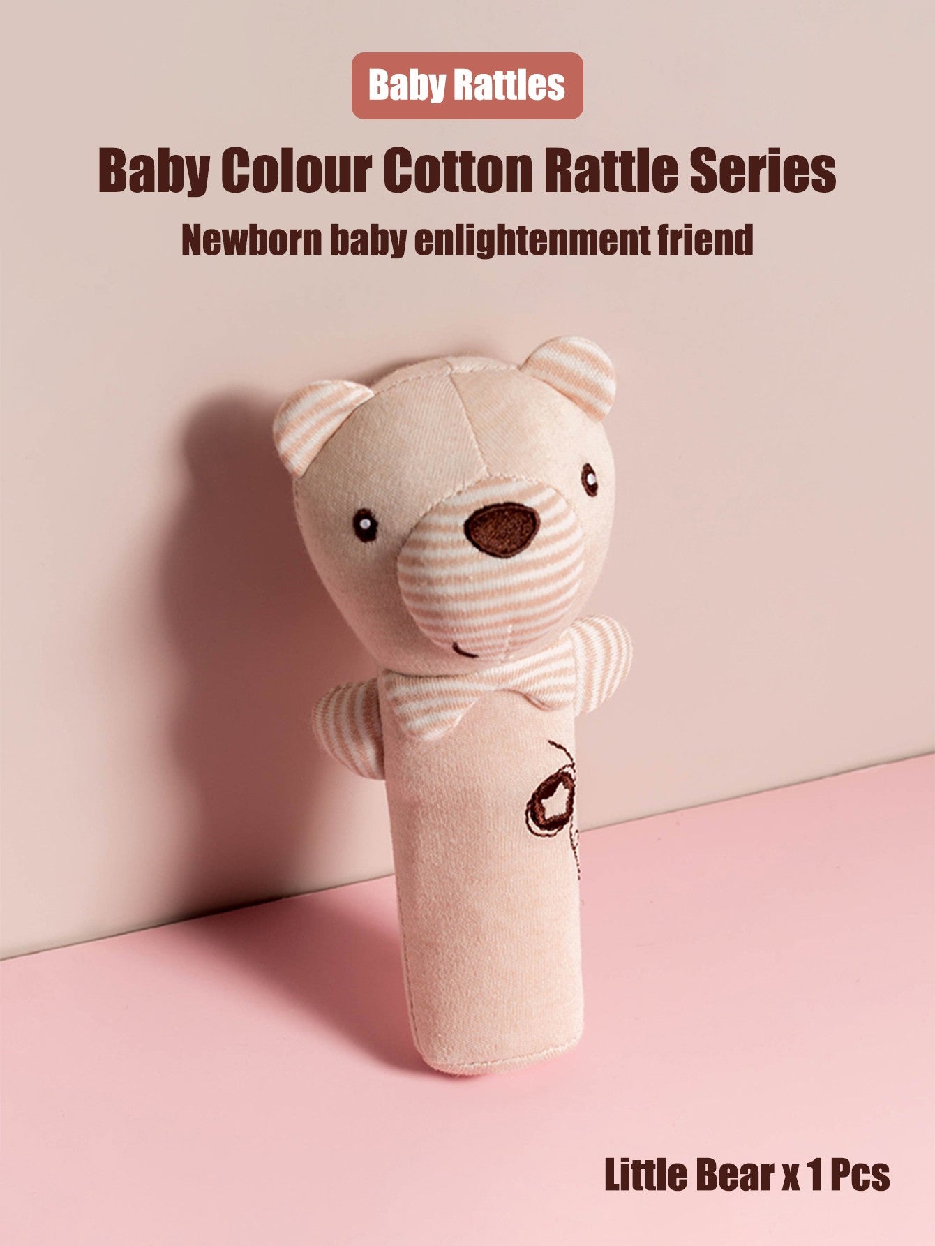 1PCS 0-6 months Baby Hand Shaker Newborn Comfort Toy Baby 0-1 Year Old Toy Baby Stick and Round Rattle