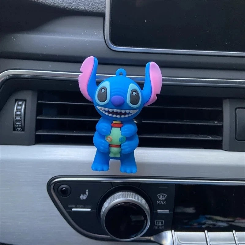 Suporte de Perfume para Carro Disney Stitch Enfeite de Carro Figura de Anime Stitch Clipe de Perfume de Carro Desenho Animado Difusor de Fragrância Brinquedo de Presente para Crianças