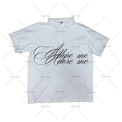 Harajuku Retro Striped Letters Fashionable Loose Cotton T-shirt Men Y2K High Street Fashion Clothing Punk Casual Short Sleeves