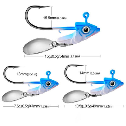 1pc Anzol Jig Head 7.5g 10.5g 15g Iscas de Pesca Giratórias de Lantejoula Metálicas Colheres Anzóis Jigging Jigs Iscas de Pesca Material de Pesca