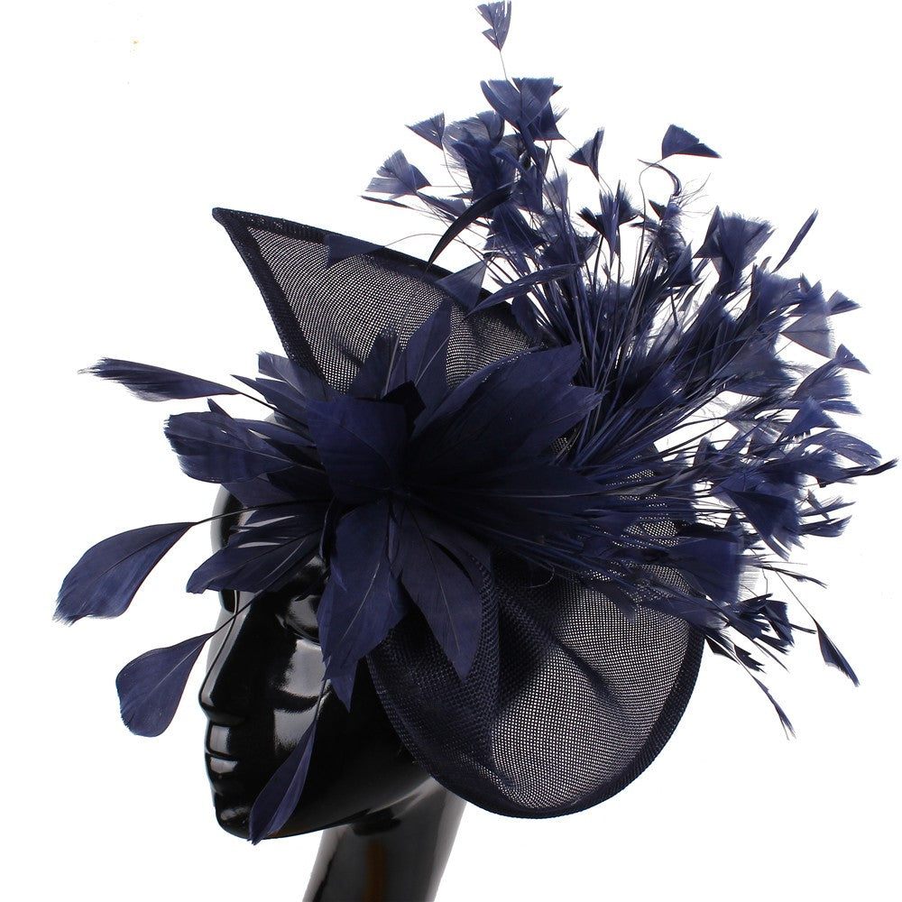 Fascinator de Cabelo com Clipe para Casamento - Pena Laranja Charmosa, Chapéu, Flor, Véu, Acessório de Cabelo de Noiva para Festas SYF678