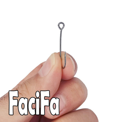 25 pçs Anzol Grande Olhal Haste Longa Barbela Curva Redonda Anel de Olho Grande Isca de Pesca Colher Spinner