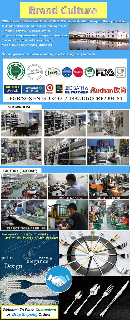 Conjuntos de Talheres de Design Moderno Espelhamento Superior Aço Inoxidável 18/8(304) Cabo ABS com Rebites Jogo de Talheres para Cozinha