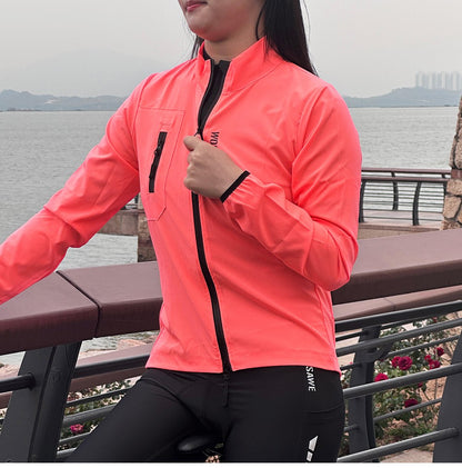 WOSAWE Women Cycling Jackets Cycling Tops Riding Bike Windproof MTB Coat Reflective Jacket