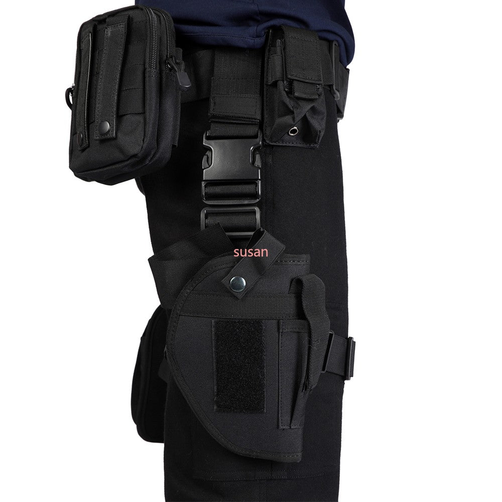 Carnival Game Leon Kennedy Costume RE Accessories Utility Belt With Bags Hero  Cosplay T-Shirt Officer Armpit Holster Halloween