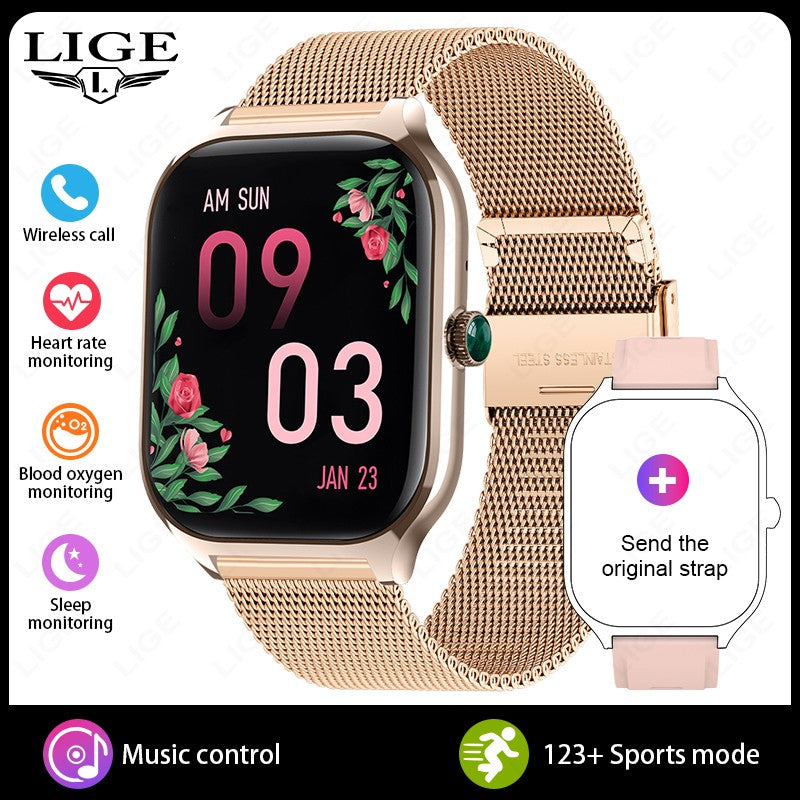 LIGE Novo Relógio Inteligente Rastreador GPS Masculino Feminino Esportes Fitness Monitor de Frequência Cardíaca Pulseira Masculina Chamada Bluetooth Smartwatch Feminino Masculino