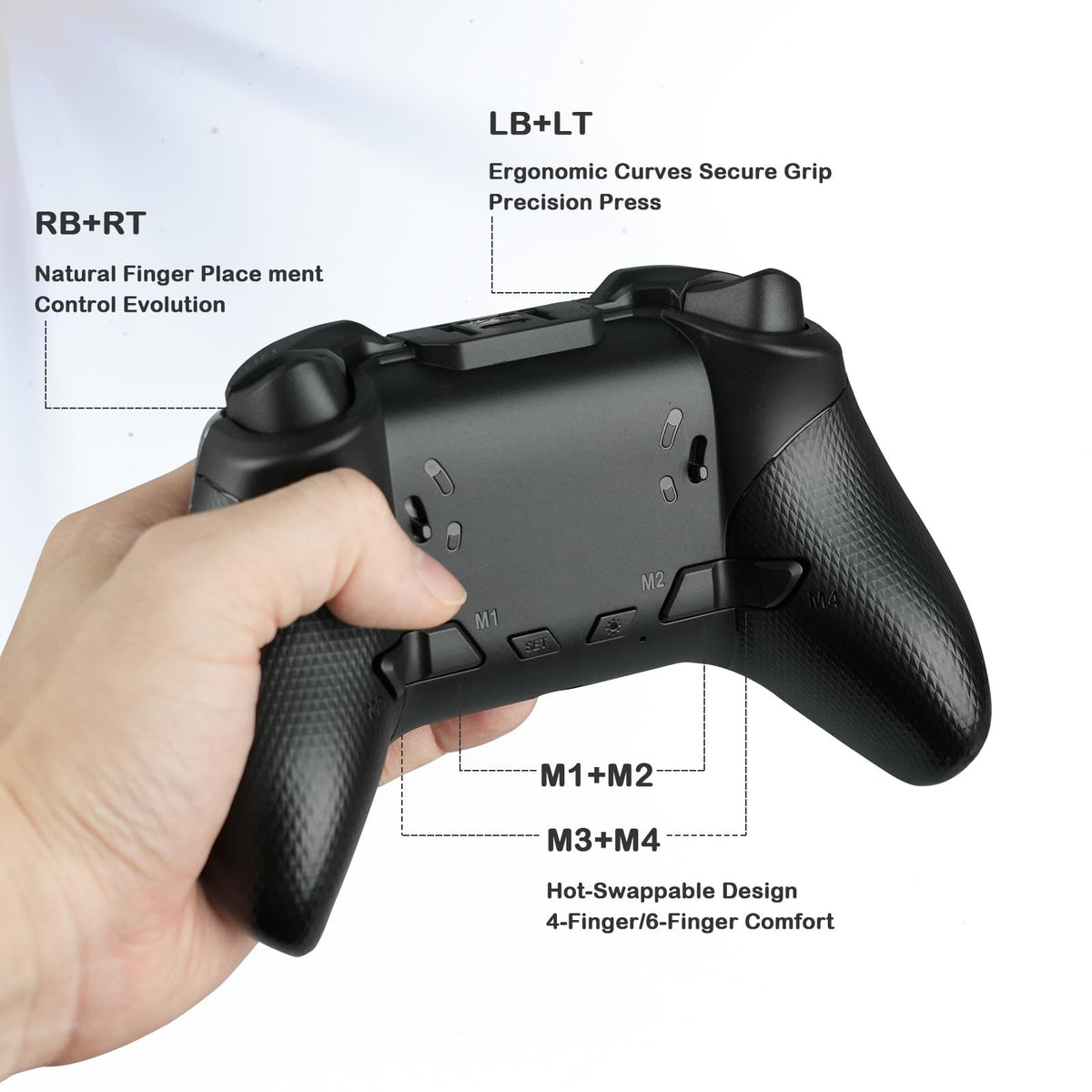 Smart Screen Wireless Game Controller, PS4 Gamepad with Display Hall Effect Joystick Trigger For IOS Andriod Table Steam Switch