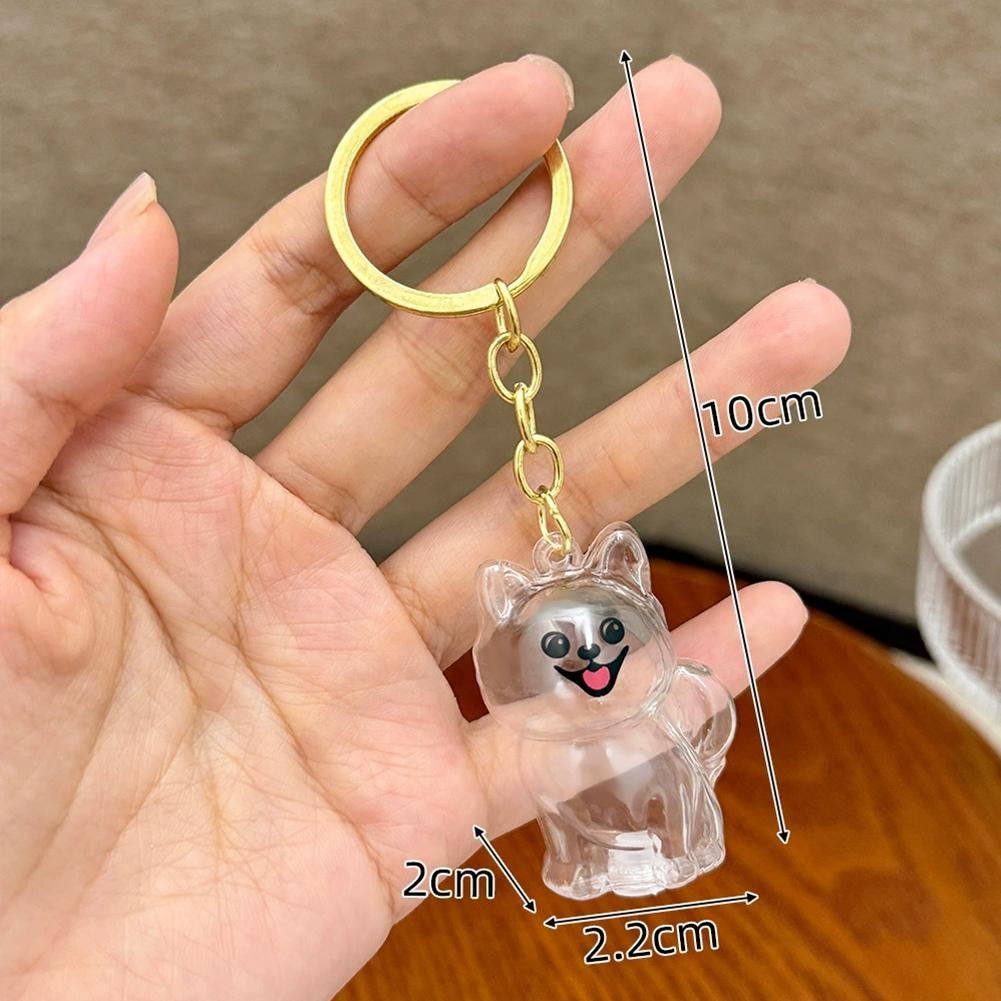 Dog Hair Collection Pendant Hair Storage Box Charm Pet Cute Keychains Clear Plastic Pet Hair Capsule Souvenirs DIY Gifts