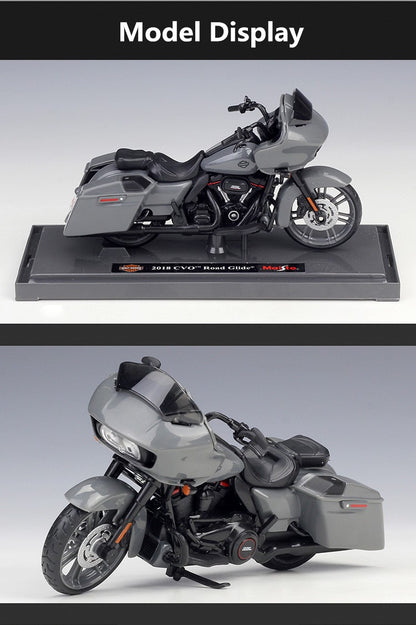 Maisto 1:18 Harley 2018 CVO Road Glide Liga Modelo de Motocicleta Esportiva Metal Moto de Corrida de Rua Modelo de Simulação Presentes Infantis
