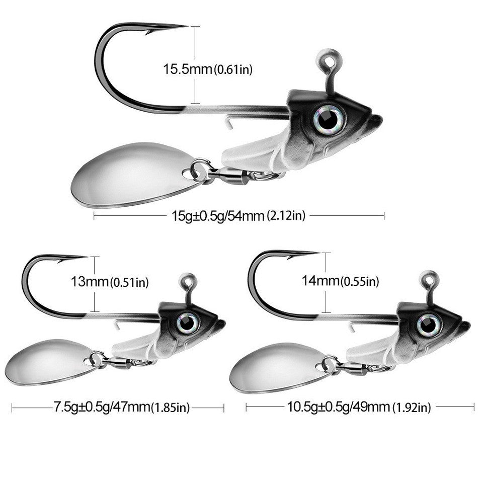 1pc Anzol Jig Head 7.5g 10.5g 15g Iscas de Pesca Giratórias de Lantejoula Metálicas Colheres Anzóis Jigging Jigs Iscas de Pesca Material de Pesca