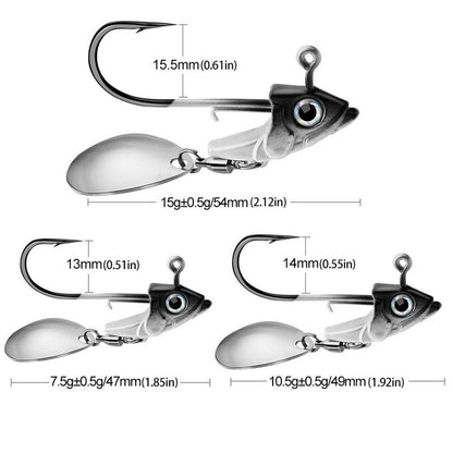 1pc Anzol Jig Head 7.5g 10.5g 15g Iscas de Pesca Giratórias de Lantejoula Metálicas Colheres Anzóis Jigging Jigs Iscas de Pesca Material de Pesca