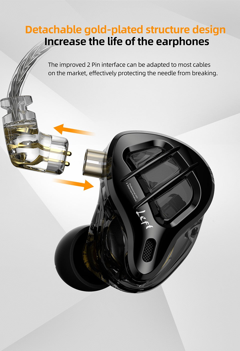 KZ ZAR HiFi Wired Earphone In Ear Monitor Earbuds Hybrid Technology 7BA+1DD IEM Headset With Microphone Bass Phone Headphones