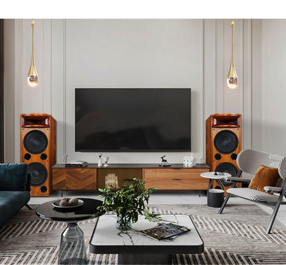 Alto-falante de chão de alta qualidade H18 de nível audiófilo, de madeira maciça, tipo corneta, duplo de 12 polegadas, tipo hifi, passivo