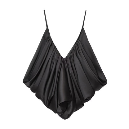 HH Women New Fashion Solid Belt Wrinkles Decorate Casual Loose Trousers Female Chic Zipper Side Pocket Slim Wide Leg Pants