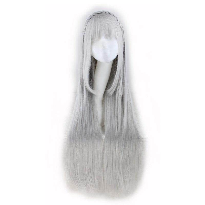 Long Straight Cosplay Sliver Gray 100 Cm Synthetic Hair Wigs