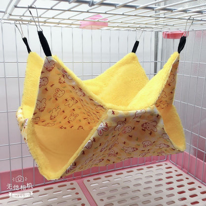 Rede de Dormir Quente para Animais de Estimação, Camada Dupla de Pelúcia Grossa, Rede para Hamster, Chinchila, Porquinho-da-Índia, Furão, Bolsa de Dormir, Gaiola Suspensa para Hamster