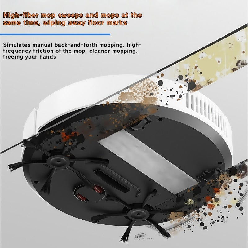 Ultra-Thin 3-in-1 Robot Vacuum & Mop: Sweeping, Wet & Dry Cleaning for Hard Floors, Pet Hair,Tiles - Automatic & Rechargeable