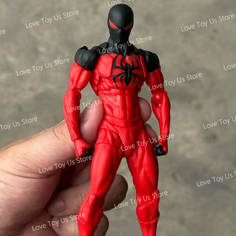 Original Mess Toys Spider Figure Black Suit Neighbor Symbiote Scarlet Spider Kaine Parker Black Red Spider Action Figure Toys