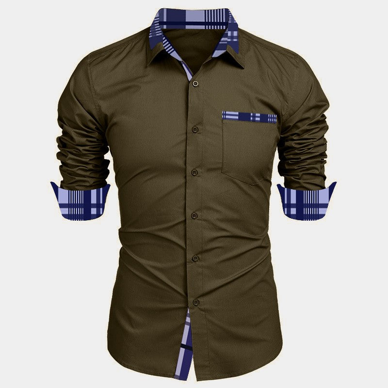 Men's shirt long-sleeved shirt business office clothing department buckle shirt loose style super large size XS-6XL soft fabric