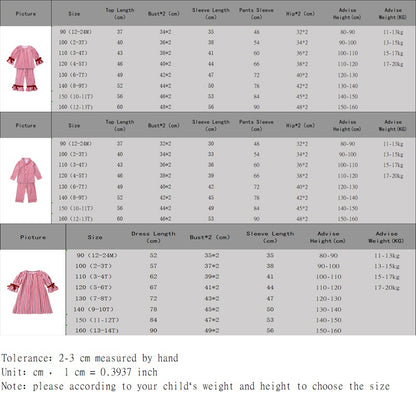 2025 Christmas Costume Child Pajamas Kid Clothes Sets Boy Girl Loungewear Suit Stripe 100% Cotton Toddler Homewear Night Dresses