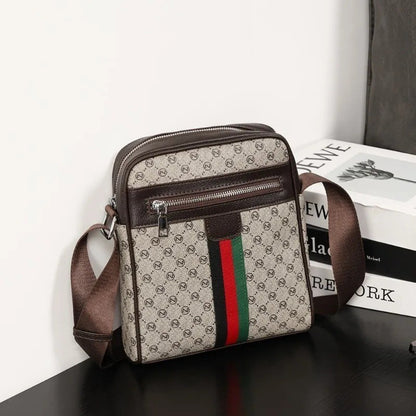 Luxury Design Men's Crossbody Bags Fashion Plaid Letter Printed Crossbody Bag Men Square Shoulder Bag Male Sling Messenger Bag
