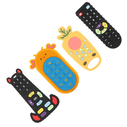 Baby Teething  Remote Control Teething  Silicone Soft Teeth Grinding Cartoon Baby Teether Chew Toy for Toddlers Boys Girls