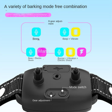 Coleira Inteligente para Cães Antilatido Dispositivo de Parada Automática Treinamento de Cães Elétrico Antirruído Antilatido À Prova D'Água