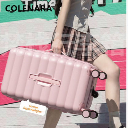 COLENARA Rolling Suitcase Large Capacity Trolley Case 20 Inches Boarding Box 22"24"26"28" ABS+PC Password Box Travel Luggage