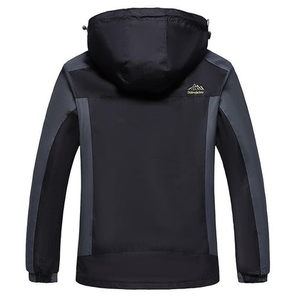 Outdoor Men's Red & Black Waterproof Windproof Breathable Jacket with Detachable Hood for Hiking Climbing Camping?