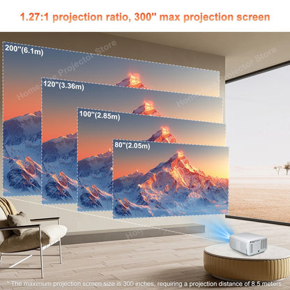 Projetor FlixTone D9W Ultra 3000 ANSI Full HD 1080P para Filmes Android WiFi 6 Home Theater Projetor Beam para Vídeos ao Ar Livre