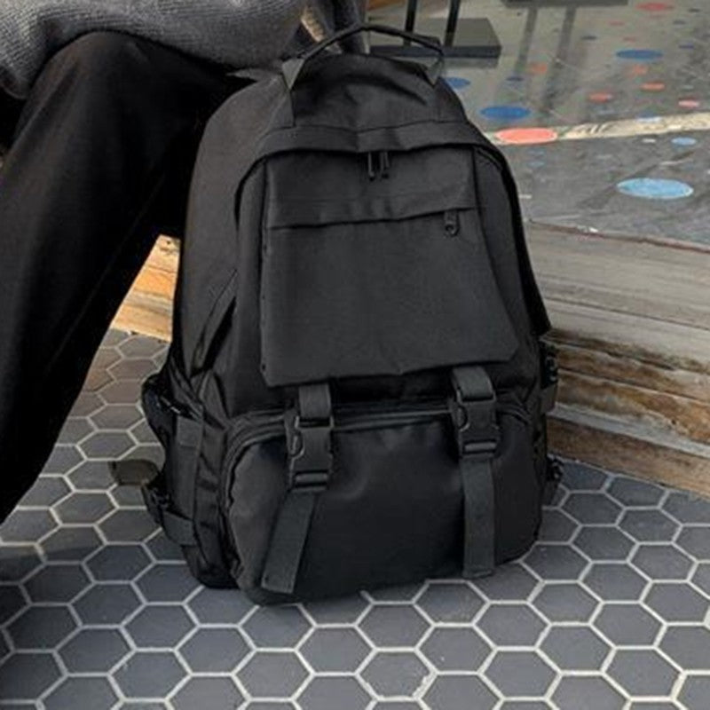 Mochilas Simples Grande Capacidade Bolsa de Viagem Sólida Harajuku Mochila Escolar Estudantil Bolsa Masculina Feminina Unissex High Street