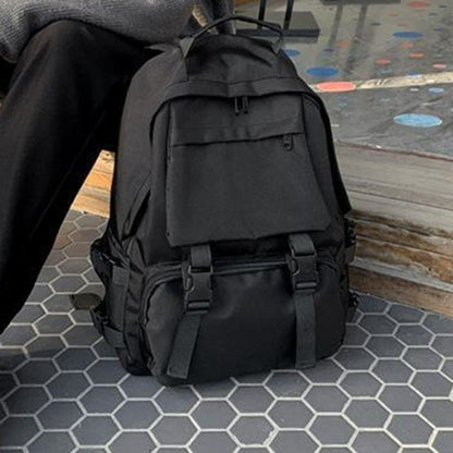 Mochilas Simples Grande Capacidade Bolsa de Viagem Sólida Harajuku Mochila Escolar Estudantil Bolsa Masculina Feminina Unissex High Street