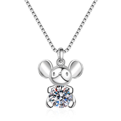 Platinum PT950 18K White Gold 0.5ct Moissanite Luxury Necklace Pendant for Women Jewelry Dainty Everyday Wear